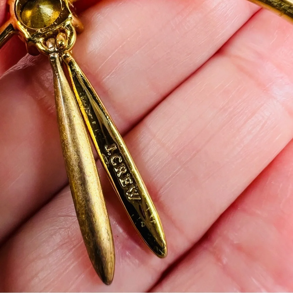 Vintage goldtone clear center bling J.Crew pierced earrings